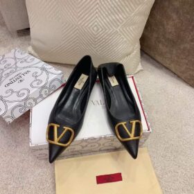 Valentino VLogo Leather Ballerina Shoes