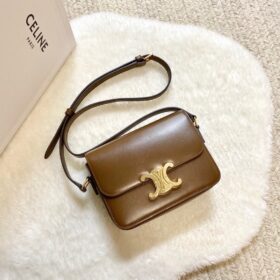 Celine Teen Triomphe Bag In Shiny Calfskin