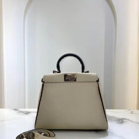 Fendi Peekaboo Grained Calfskin Mini White