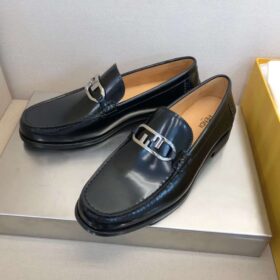 Fendi Black Leather Loafers