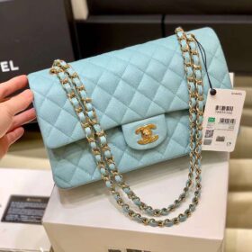 Chanel Classic Double Flap Medium Tiffany Blue