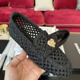 Chanel Braided Raffia Loafers