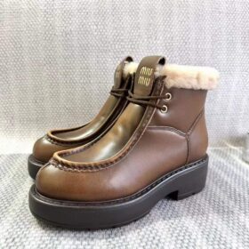 Miu Miu Shearling Ankle Boots