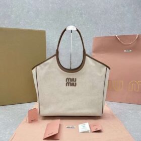 Miu Miu Ivy Canvas Tote Bag