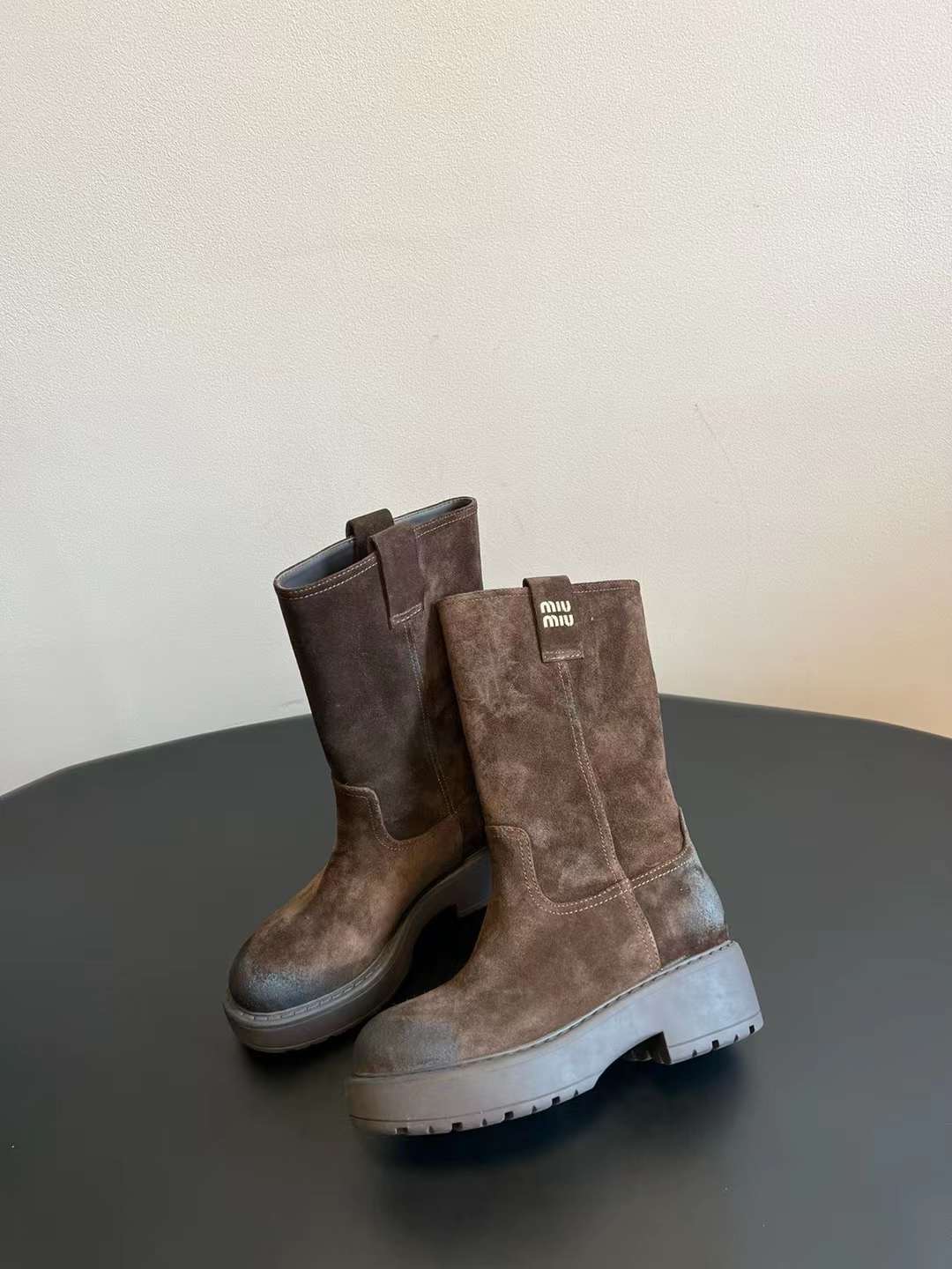 Miu Miu Suede Boots Kaia Brand