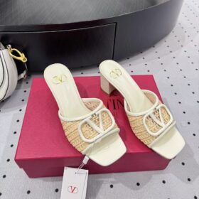 Valentino VLogo Raffia Sandals