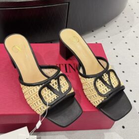 Valentino VLogo Raffia Sandals