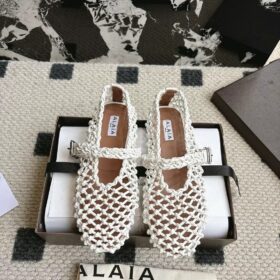 Alaia Ballet Flats Braided Lambskin