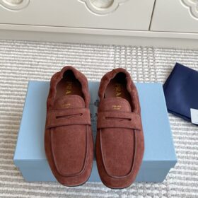 Prada Shuffle Antiqued Suede Loafers
